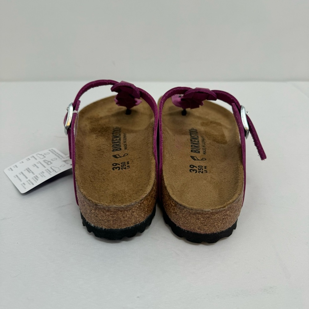 Birkenstock Braided Oiled Piink Leather Gizeh Sandals EU 39 Womens 8-8.5 Fuchsia - Picture 4 of 8